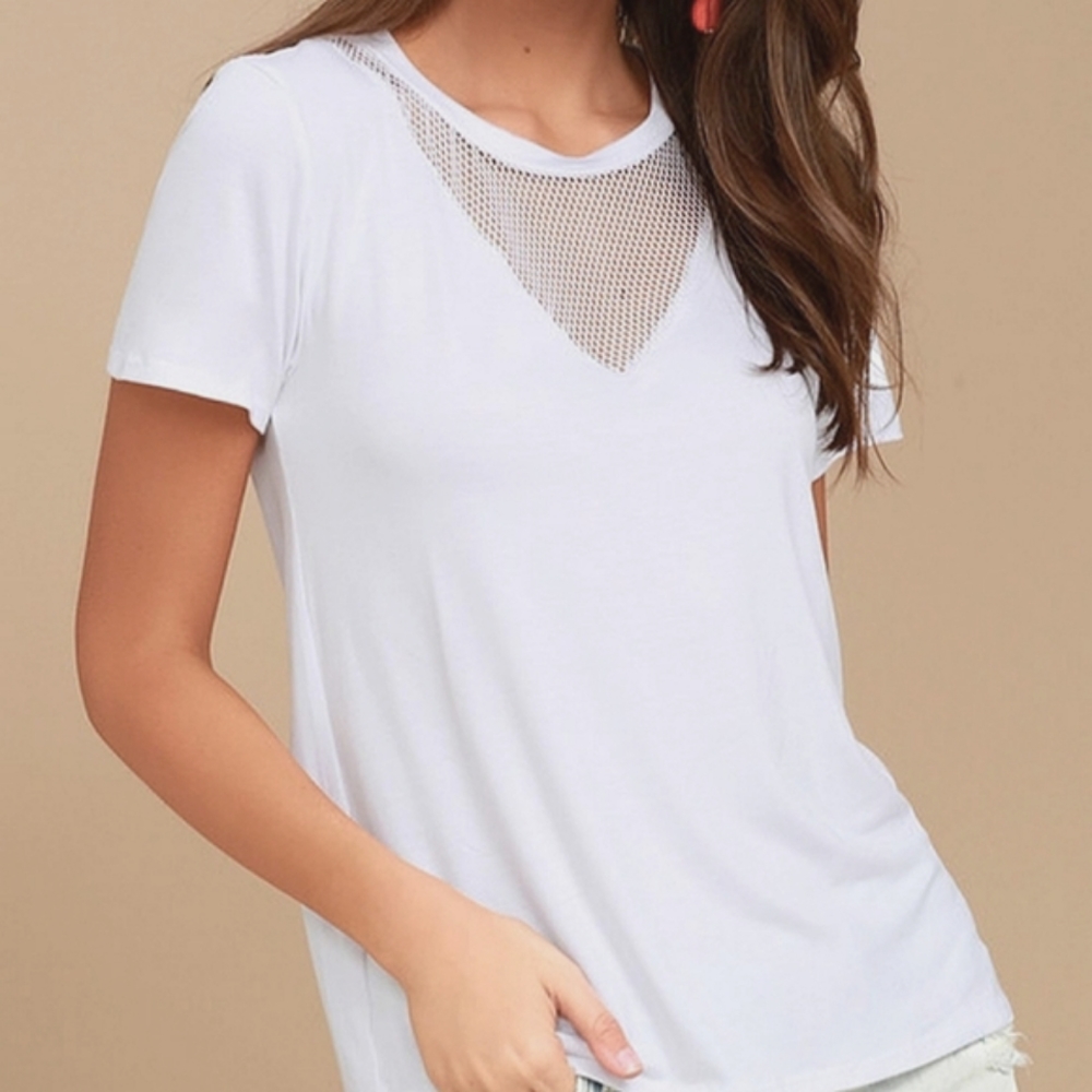 Lulu's Social Net-Work White Tee